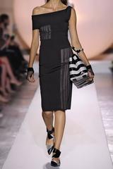 ROLAND MOURET Mable Black stretch-jersey Off Shoulder Dress M