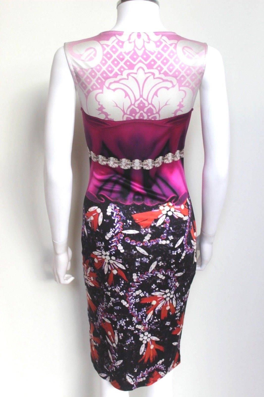 MARY KATRANTZOU Pink Jewel Print Stretch Dress S
Sleeveless printed dress 
Light weight viscose fabric 
Length 39 inches, chest 15 inches, waist 12 inches across, hips 17 inches across laid flat. 
Excellent condition
