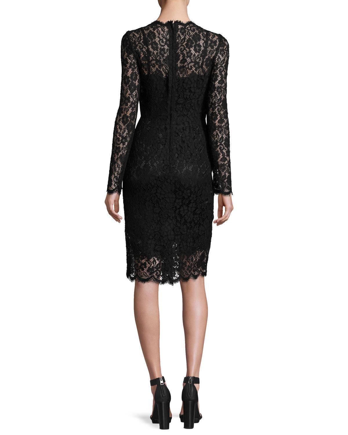 New £1983 Dolce and Gabbana Black Lace Overlay Dress Italian 44 uk 12 In New Condition For Sale In London, GB