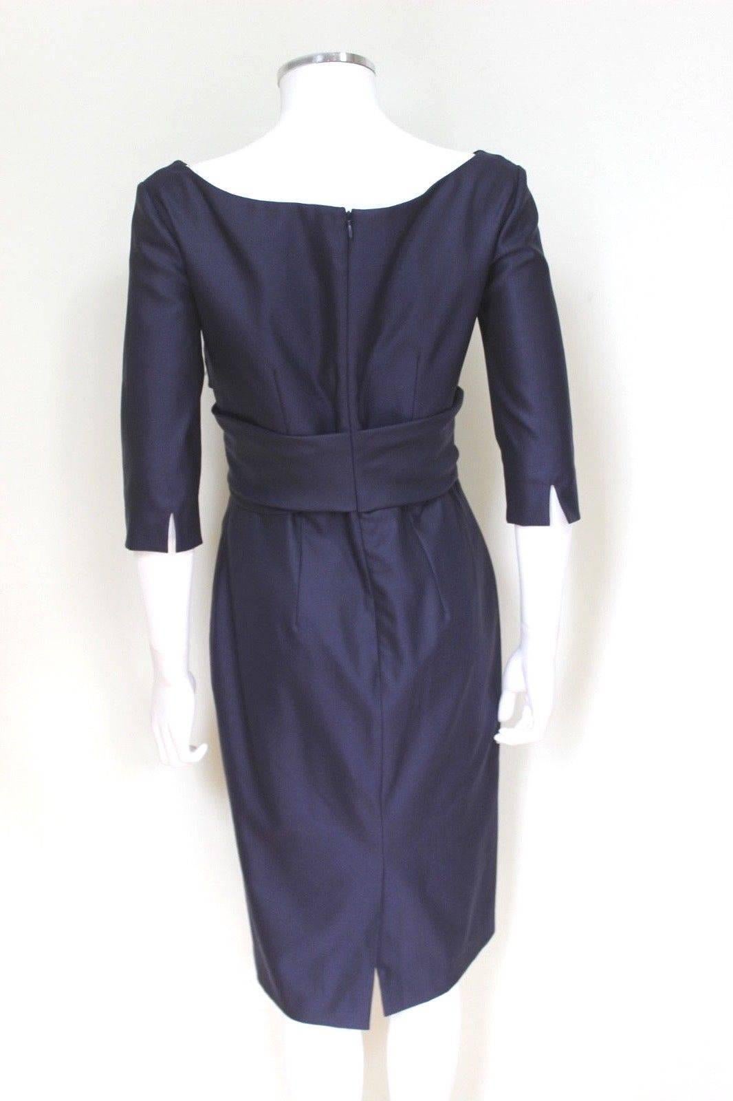 Alexander McQueen Navy A/W 2005 Runway Collection Dress It 40 uk 8 For Sale 1