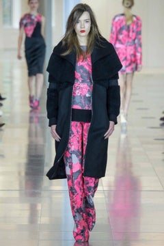 £2800 Antonio Berardi Black Shearling Fur Cape Coat It 40 uk 8