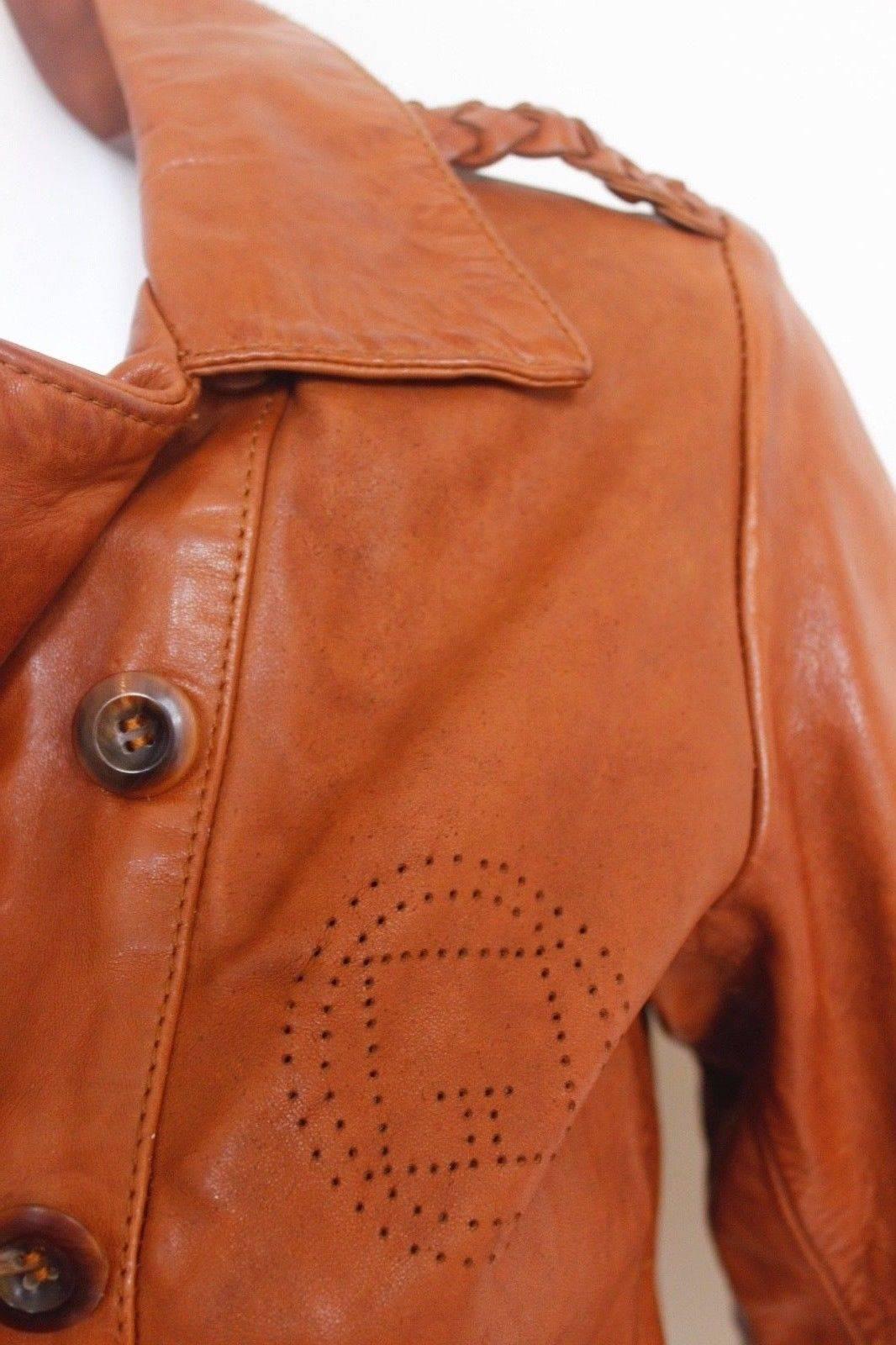 Golden Goose Deluxe Brand Tan Leather Jacket XS  In Excellent Condition For Sale In London, GB