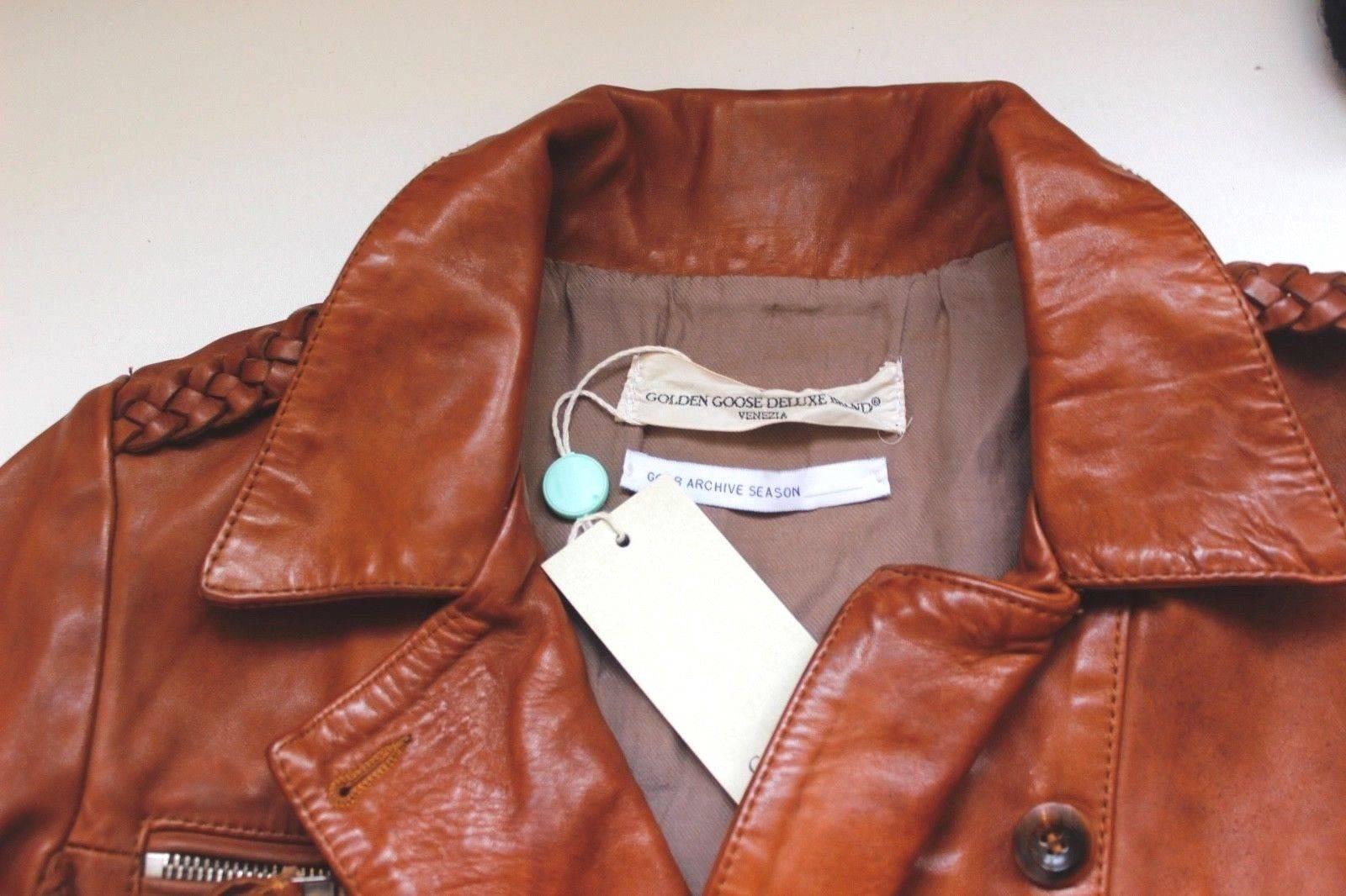 Golden Goose Deluxe Brand Tan Leather Jacket XS  For Sale 2