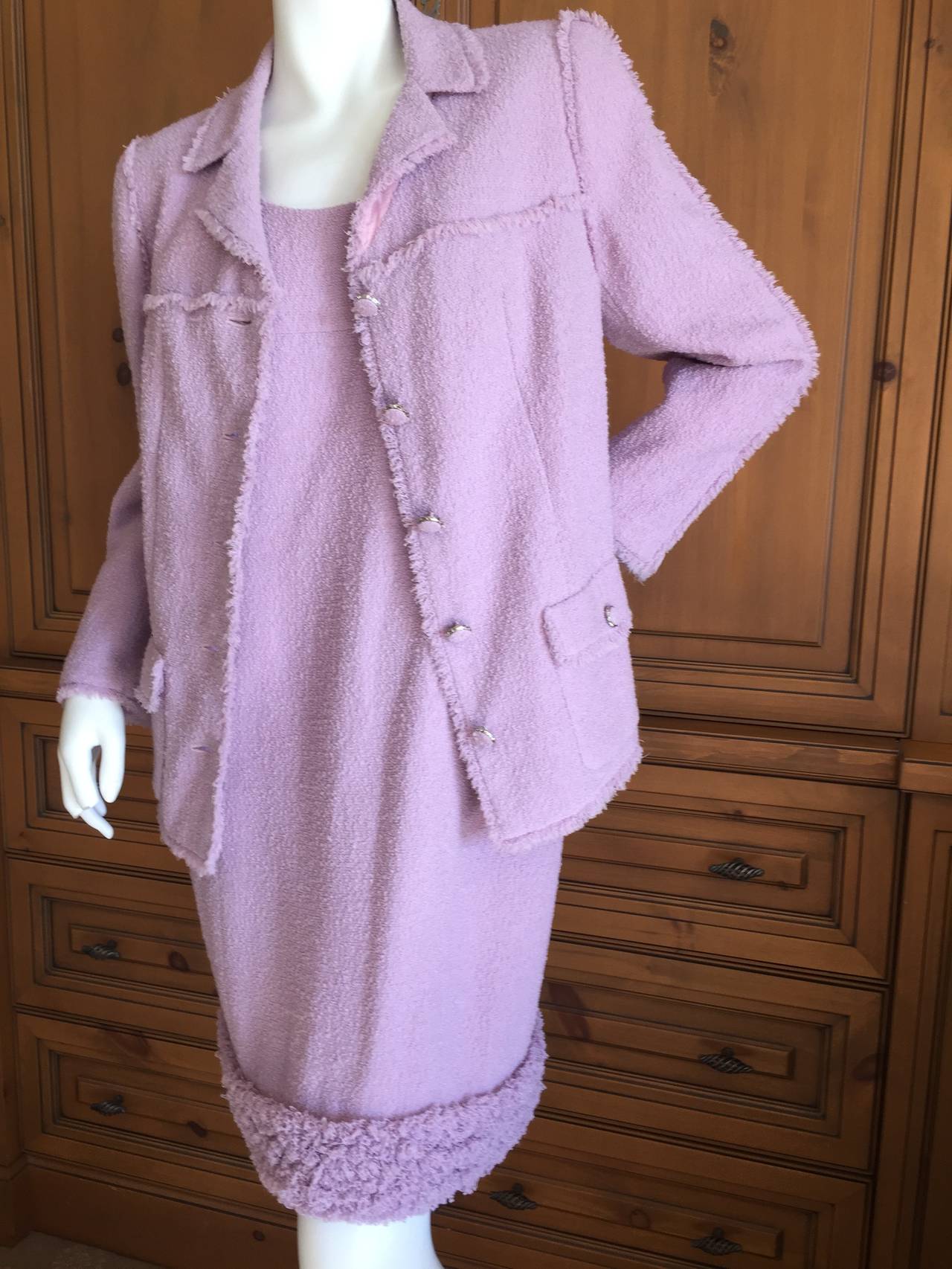 Chanel Numbered Haute Couture Boucle Dress & Jacket by Karl Lagerfeld In Excellent Condition In Cloverdale, CA