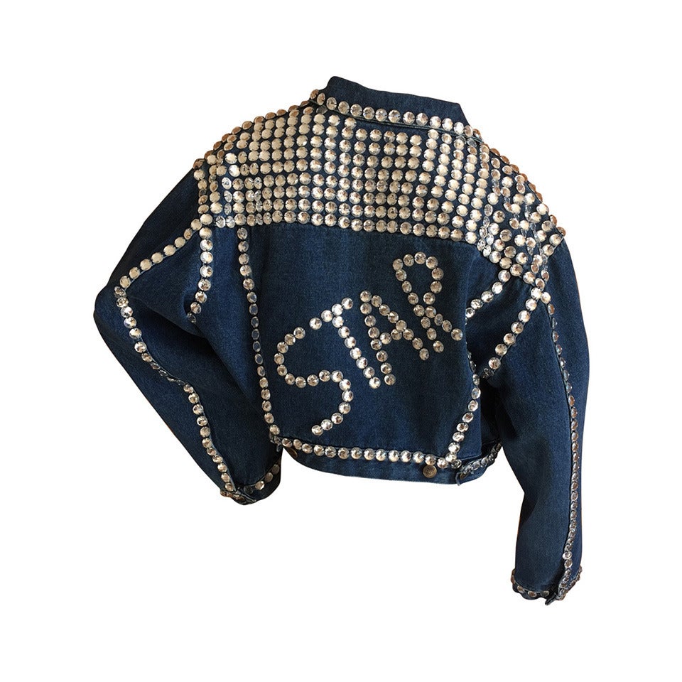 Dolce & Gabbana VIntage Cropped Pearly Queen "Star" Denim Jacket