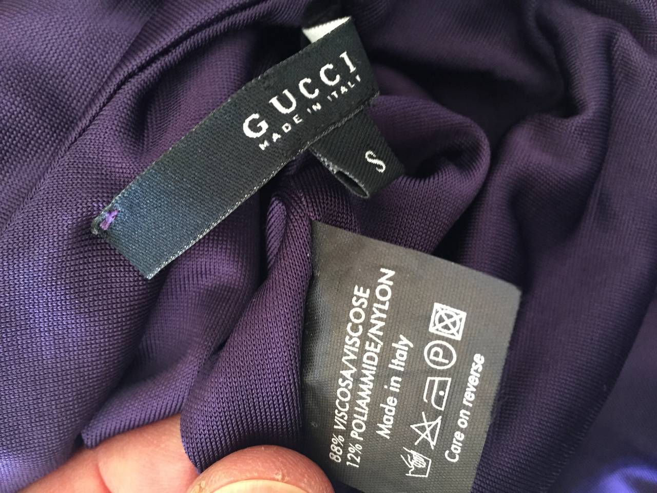 Gucci by Tom Ford Sexy Purple Jersey Backless Dress In Excellent Condition In Cloverdale, CA