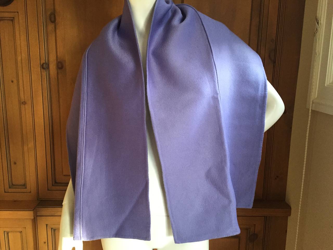 Periwinkle purple double faced cashmere scarf/ shawl from Ralph Rucci.

14