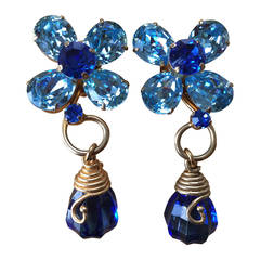 Yves Saint Laurent Rive Guache Vintage 1970
s Runway Shoulderduster Earrings