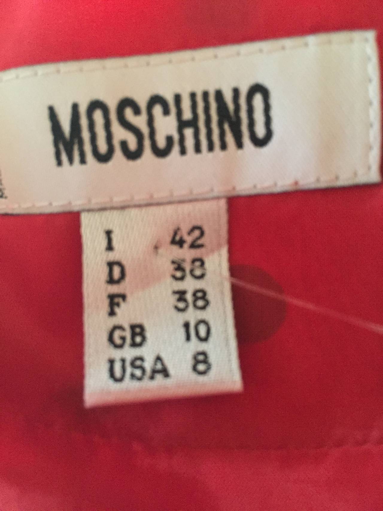 Moschino Red Silk Polka Dot Dress In Excellent Condition In Cloverdale, CA