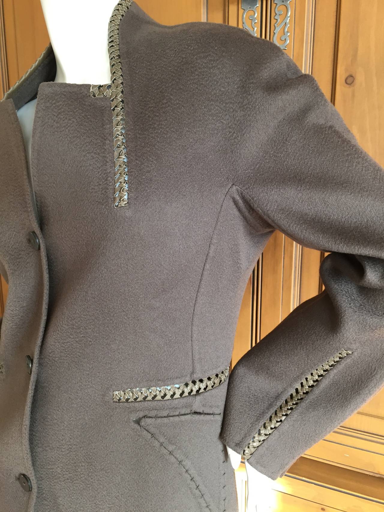Chado Ralph Rucci Leather Trimmed Cashmere Jacket 2
