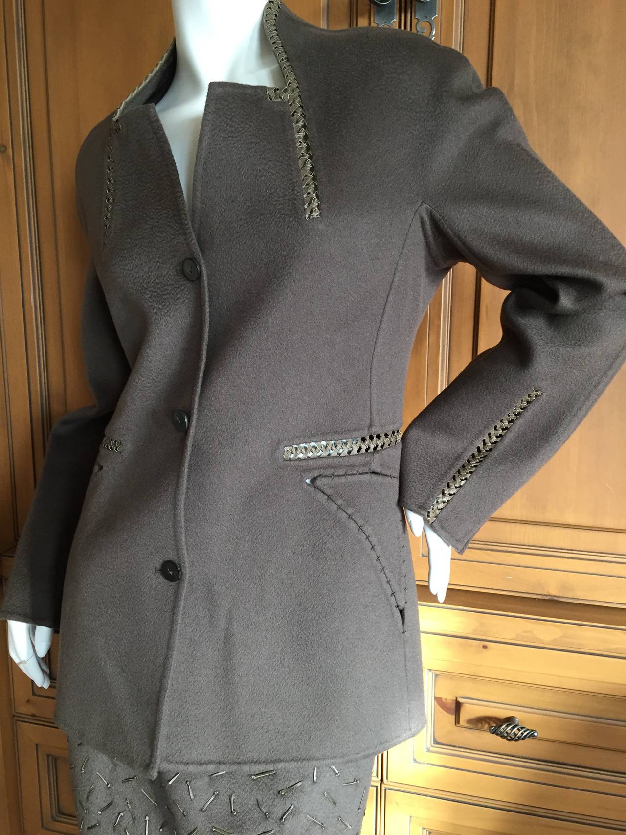 Chado Ralph Rucci Leather Trimmed Cashmere Jacket 6