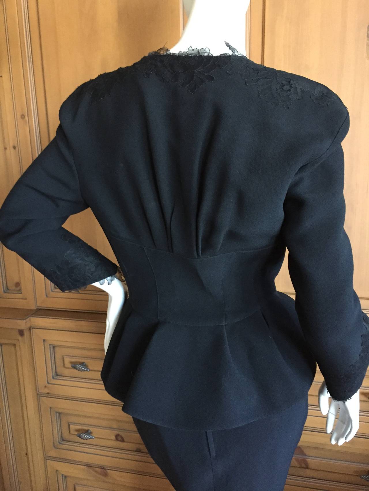 Thierry Mugler Corset Lace Peplum Suit In Excellent Condition In Cloverdale, CA