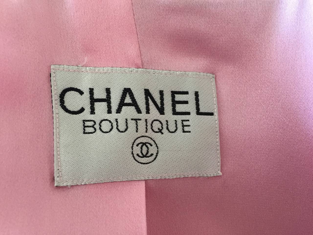 Chanel Iconic Vintage Pink Boucle Jacket with Black Trim 1