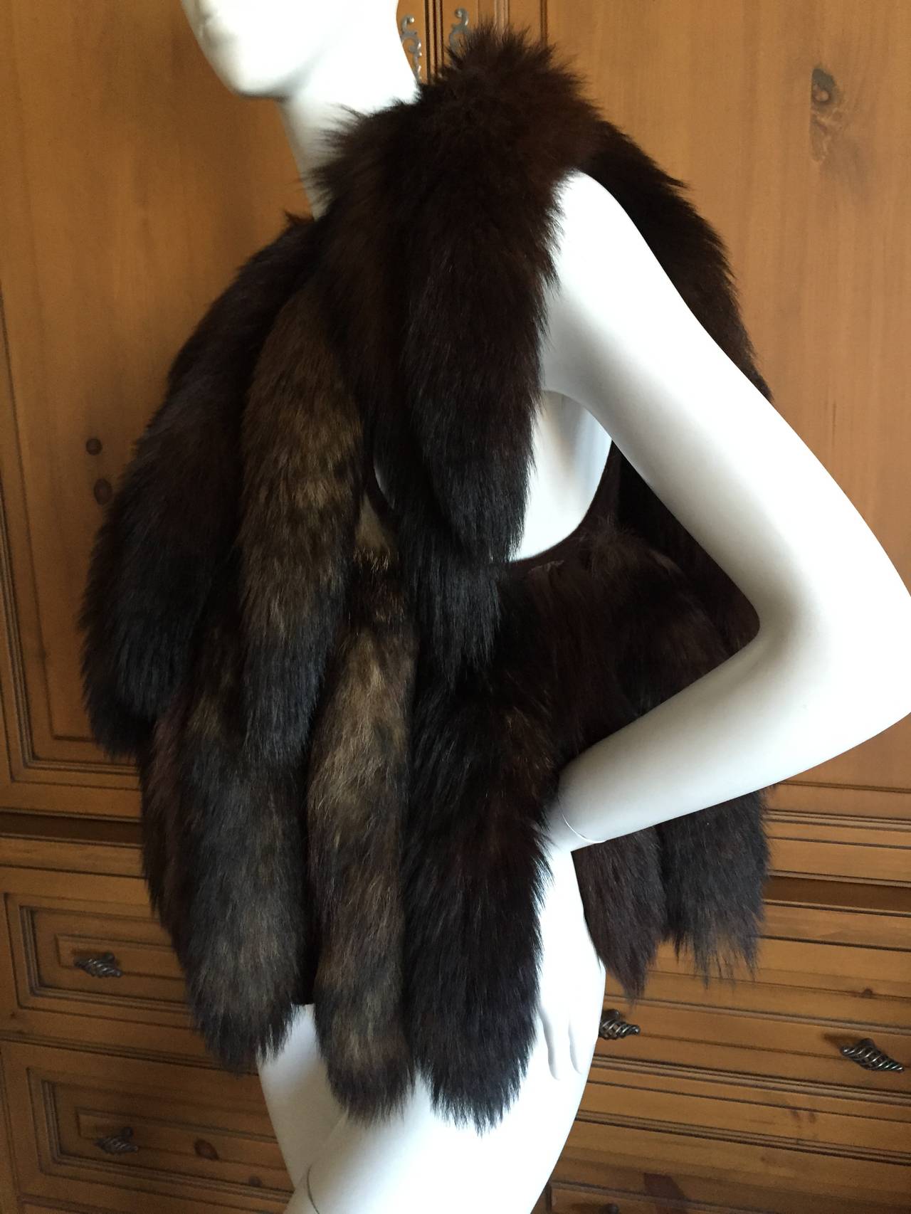 Georgio Beverly Hills Boho Fox Tail Vest