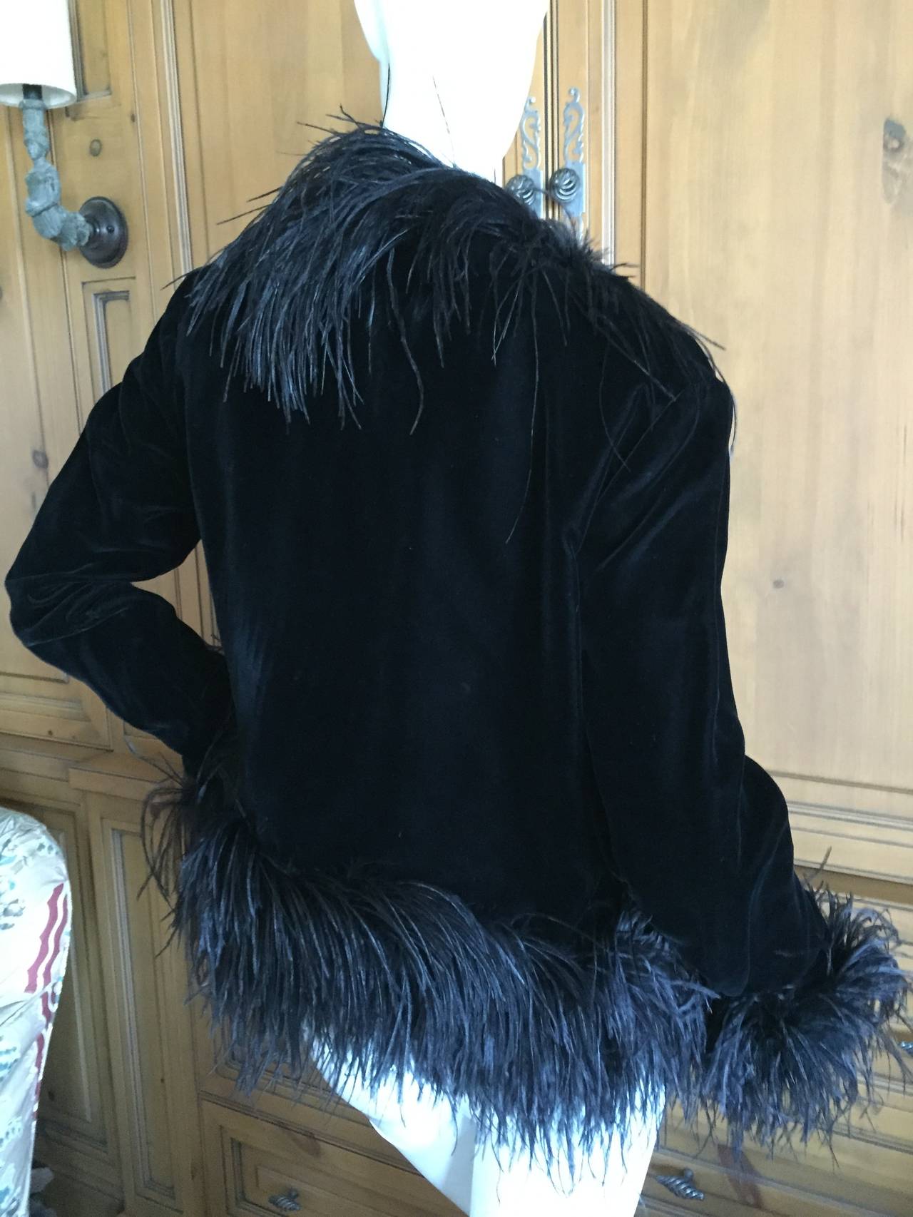 feather trimmed jacket