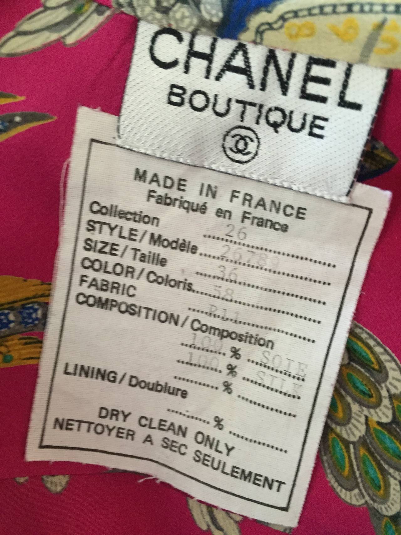 Chanel Vintage Silk Winged Jewel Blouse w Pussycat Bow 5