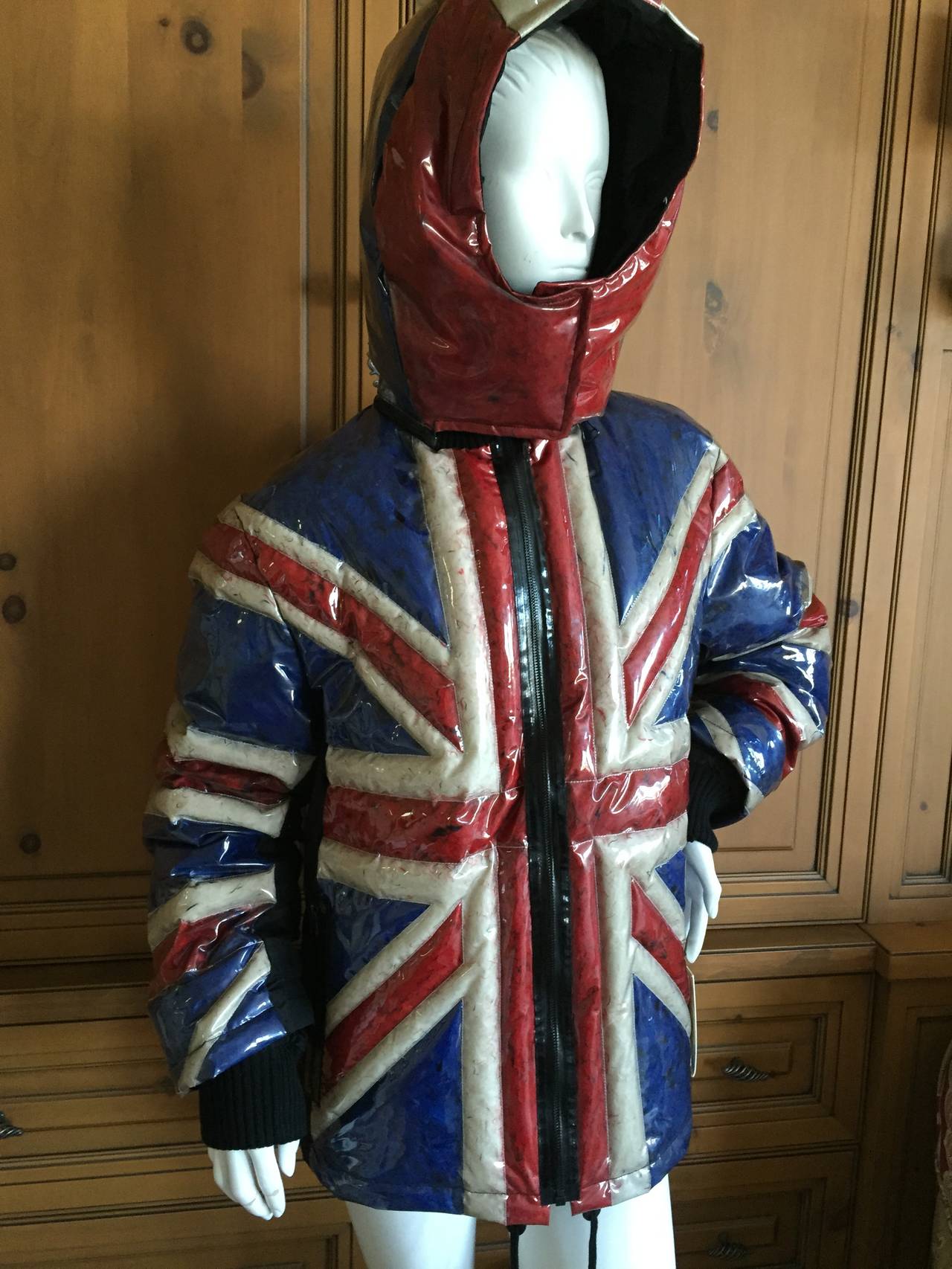 Jean Paul Gaultier Union Jack Puffer Coat NWT In New Condition In Cloverdale, CA