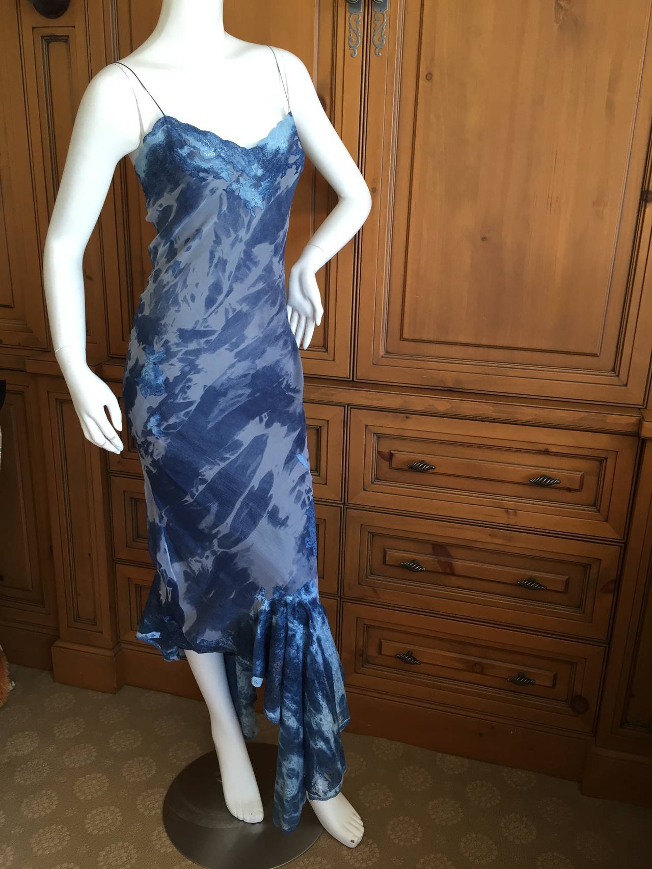 Christian Dior by John Galliano Bias Cut Lace Insert Dress 3