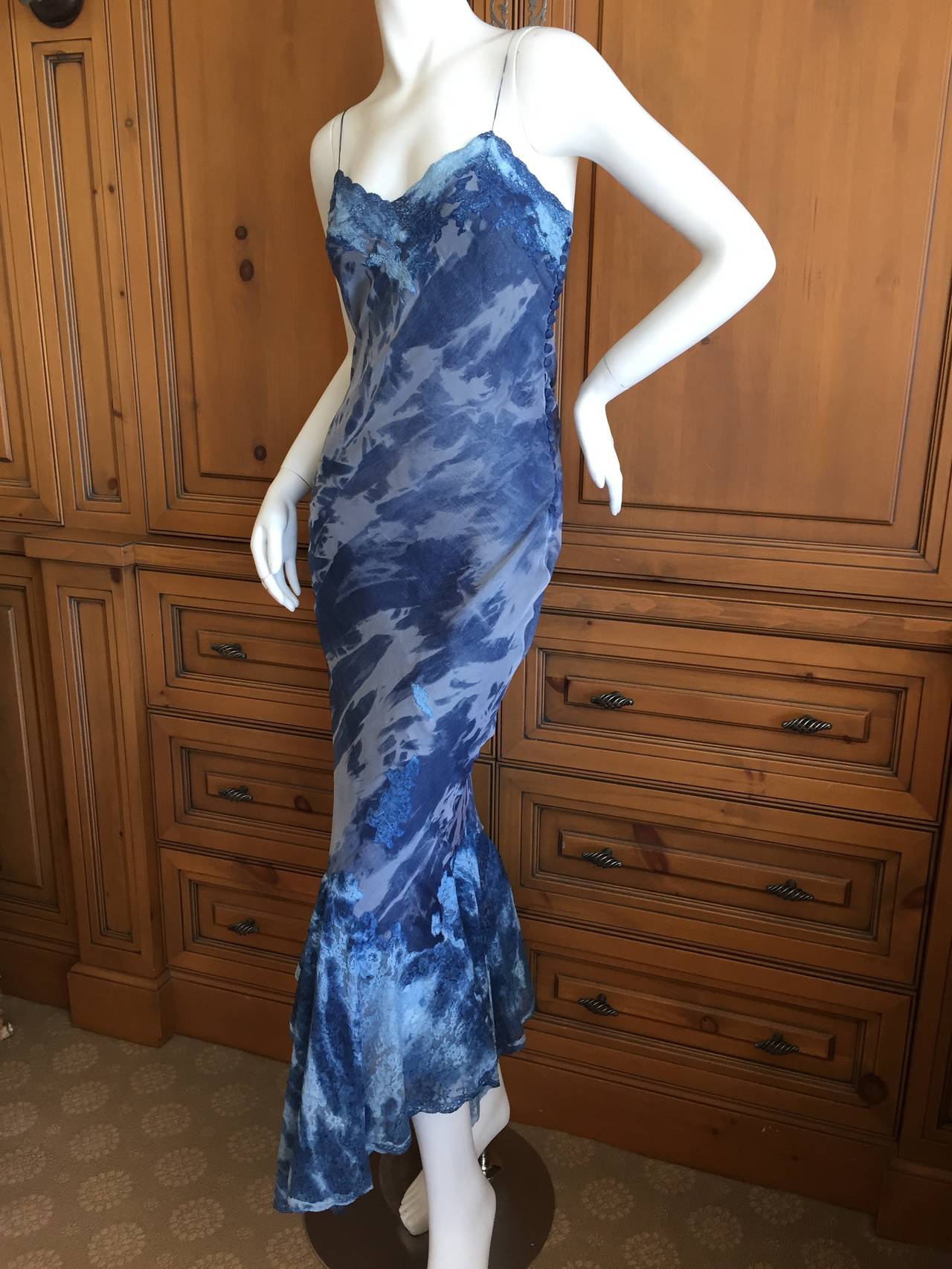 Christian Dior by John Galliano Bias Cut Lace Insert Dress 5