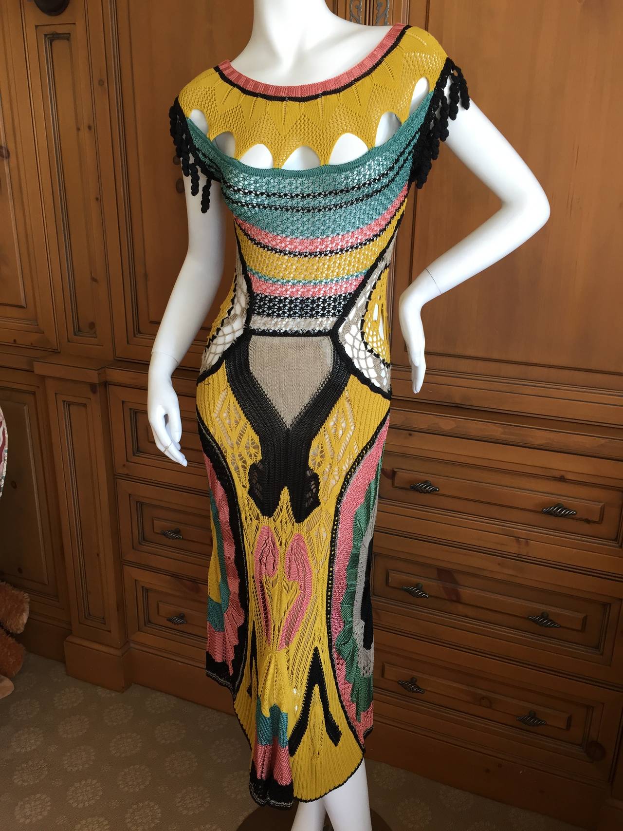 Jean Paul Gaultier Crochet Multicolor Dress 2