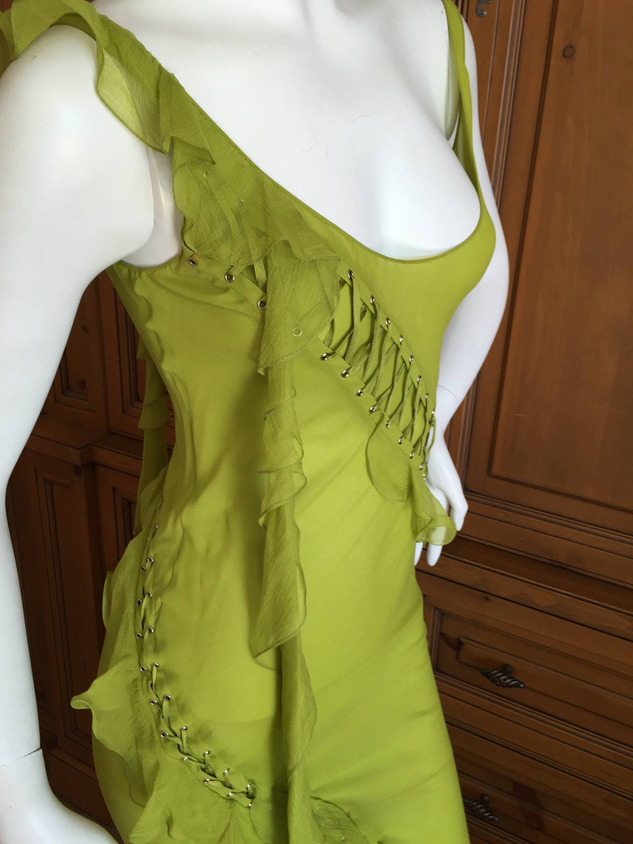 Women's Christian Dior by John Galliano Dress w Spiral Corset Lace Details