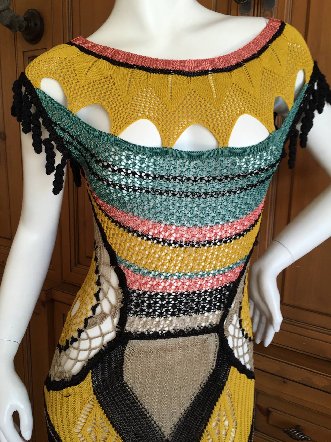 Jean Paul Gaultier Crochet Multicolor Dress 3