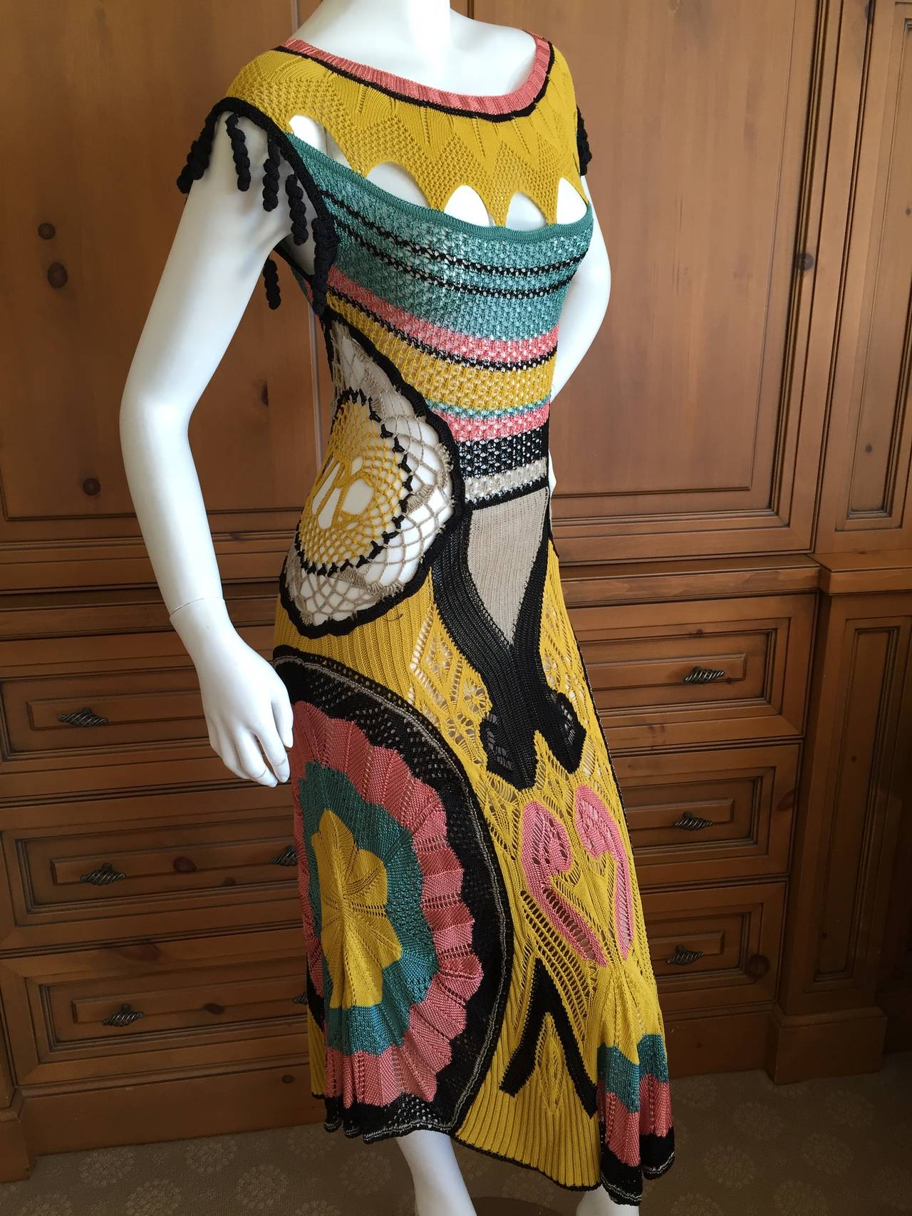 Jean Paul Gaultier Crochet Multicolor Dress 5