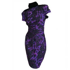 Vintage YSL Rive Guache Silk Leopard Print Dress