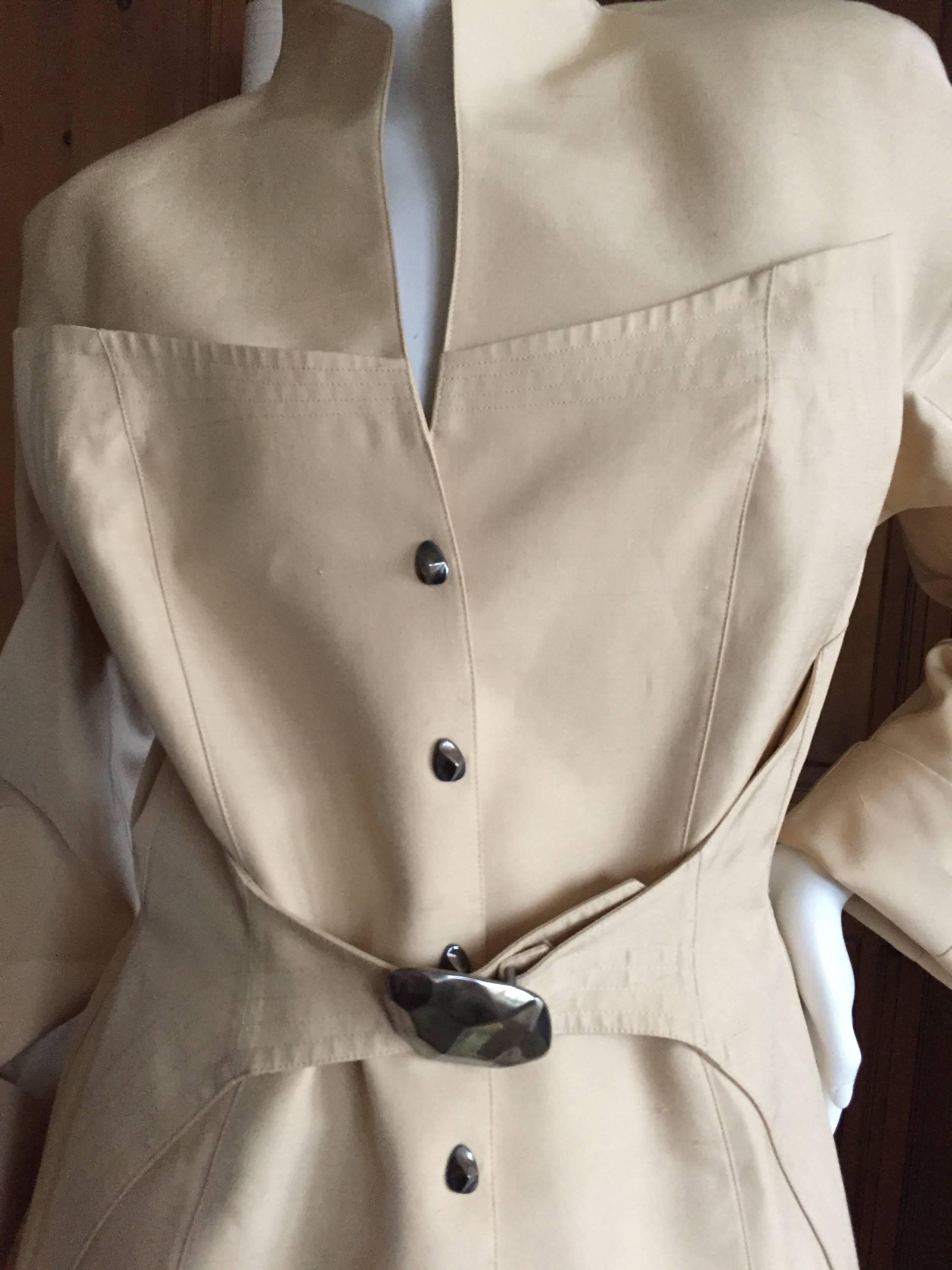Thierry Mugler Vintage Silk Pant Suit  Size 42 In Excellent Condition For Sale In Cloverdale, CA