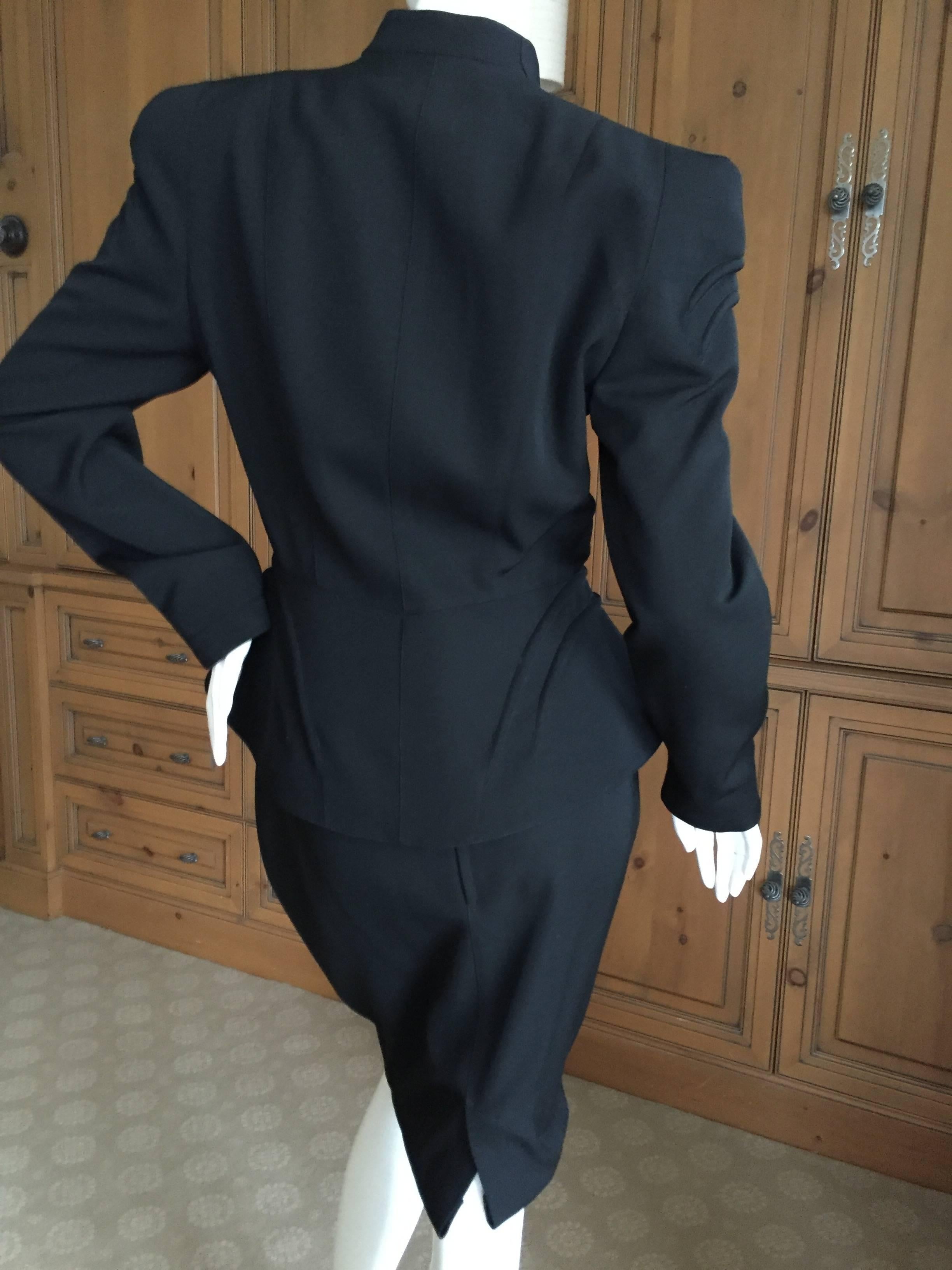 Women's Thierry Mugler Vintage 80's Black Evening Suit Size 40 For Sale