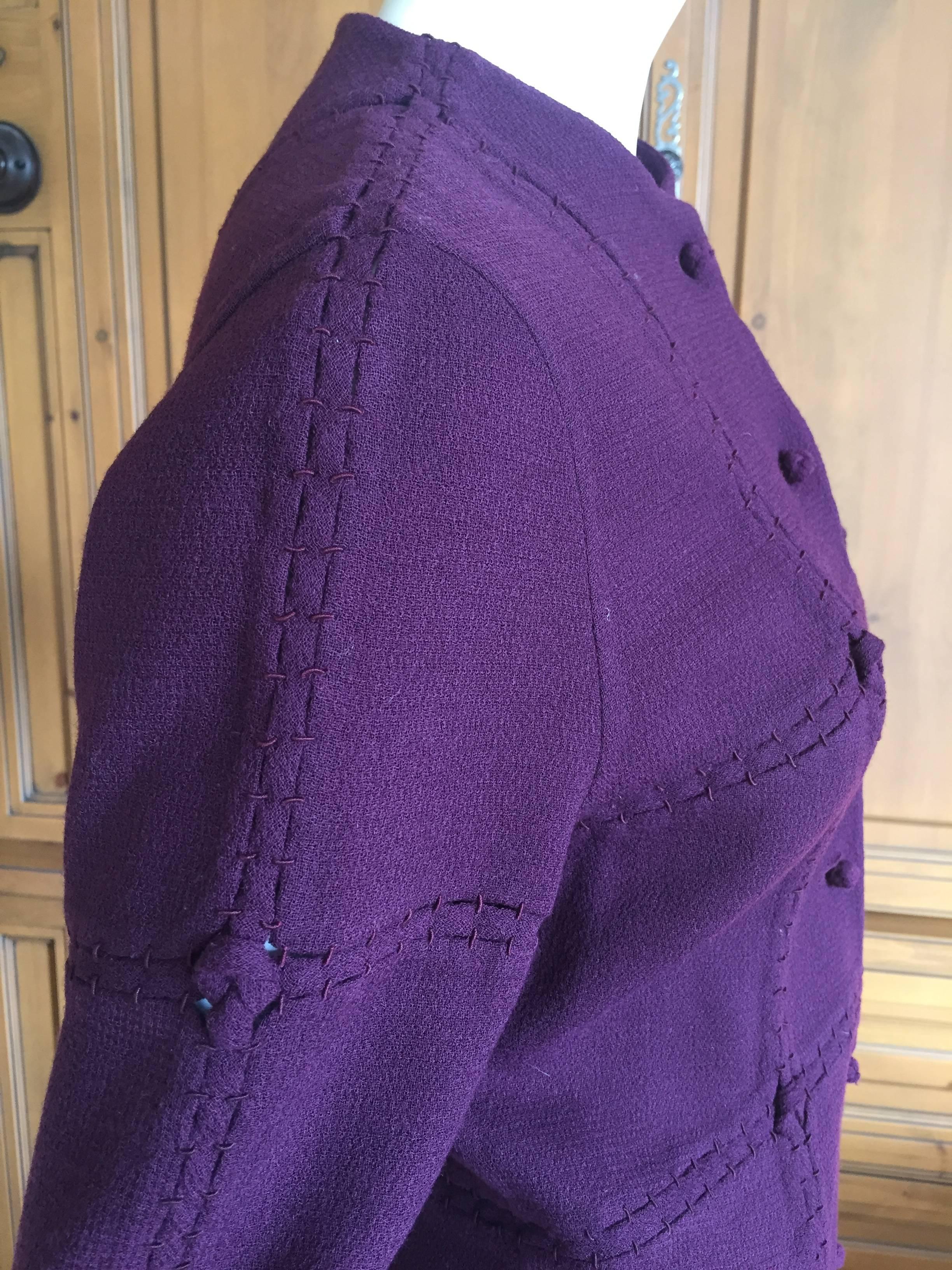 Chado Ralph Rucci Purple Jacket with Open Stitch Details  For Sale 1