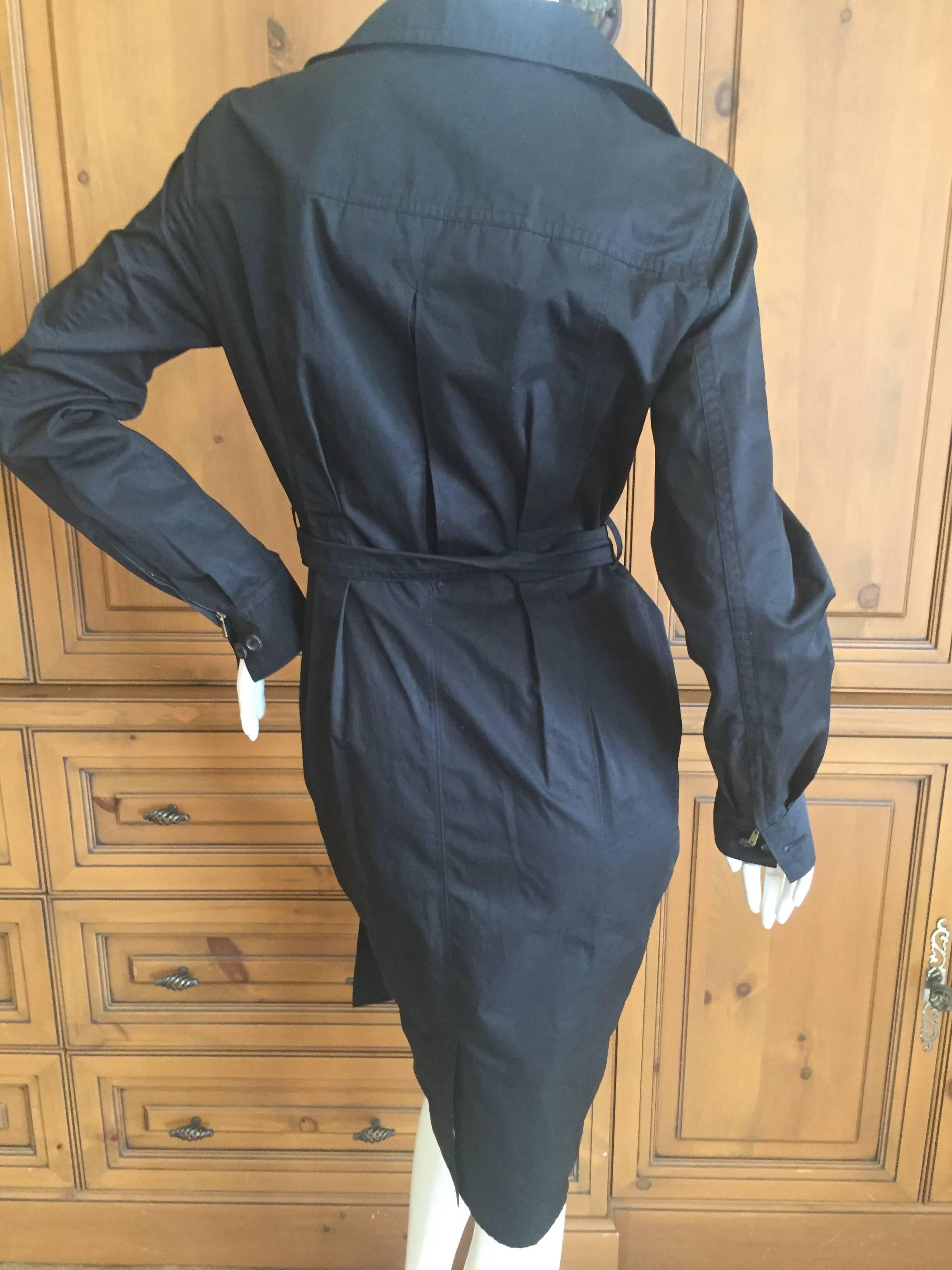 Yves Saint Laurent Tom Ford Black Cotton Safari Dress For Sale 6