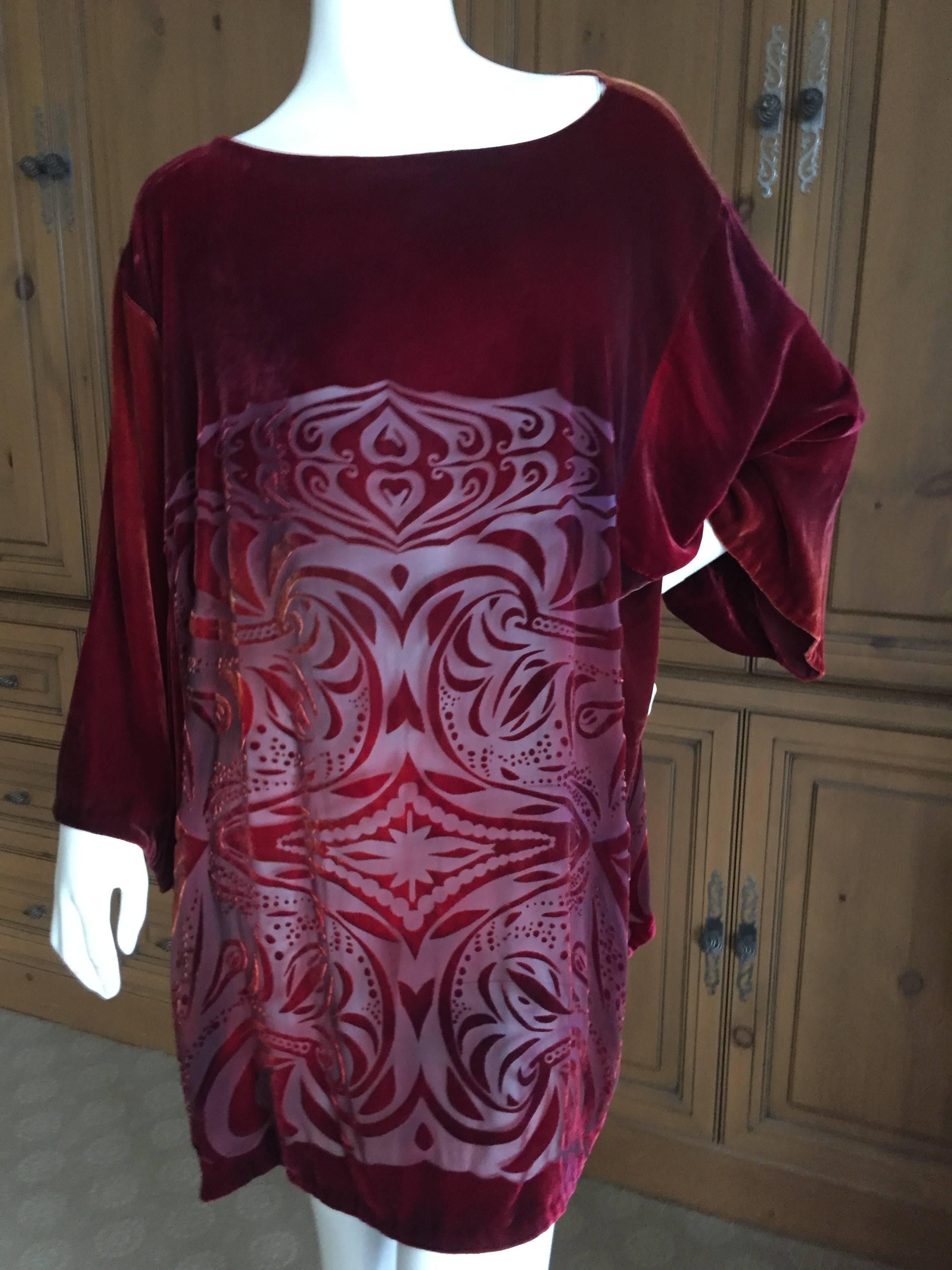 Patricia Lester Wales Devore Velvet Dress For Sale 1