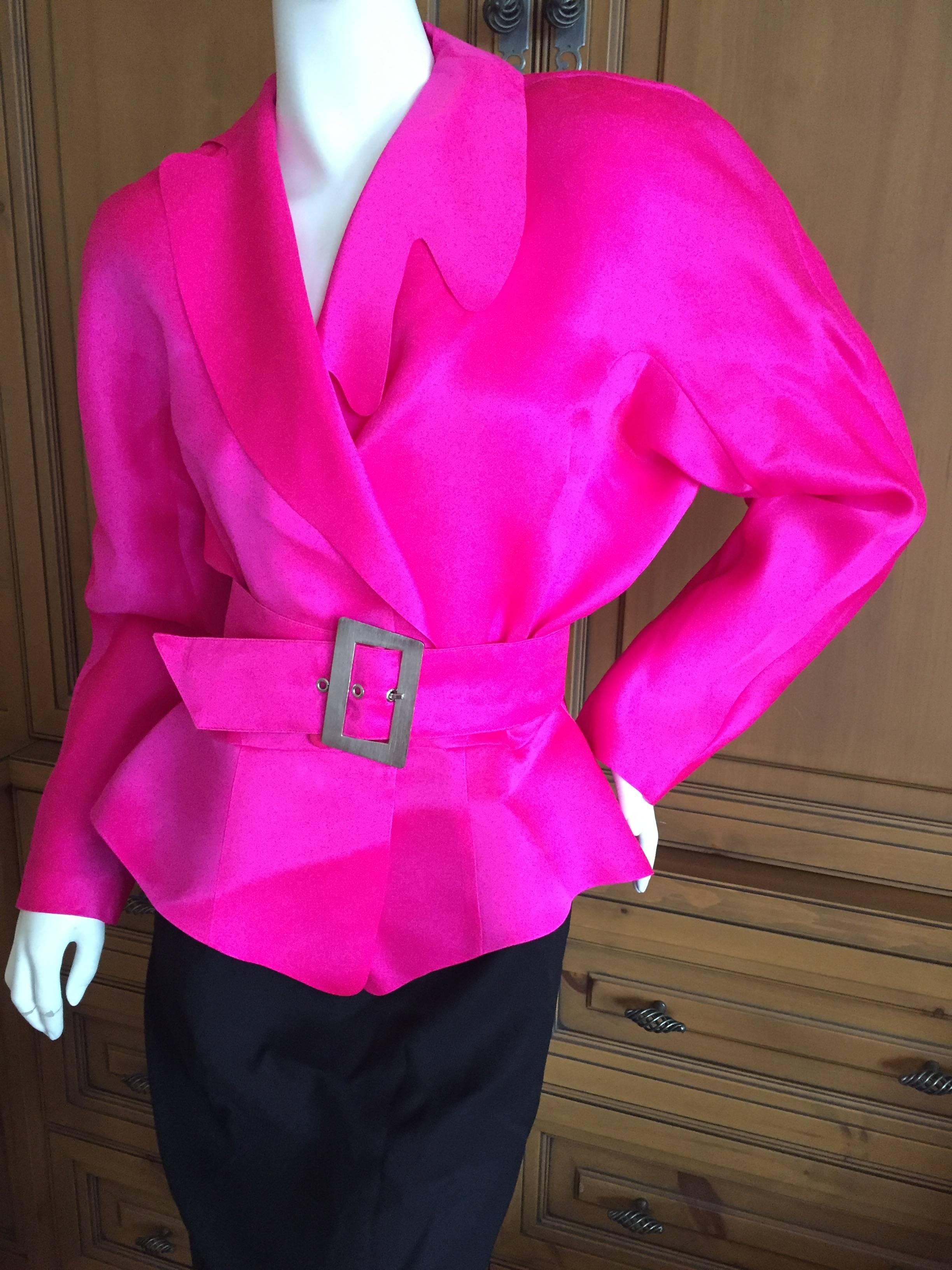 mugler pink suit
