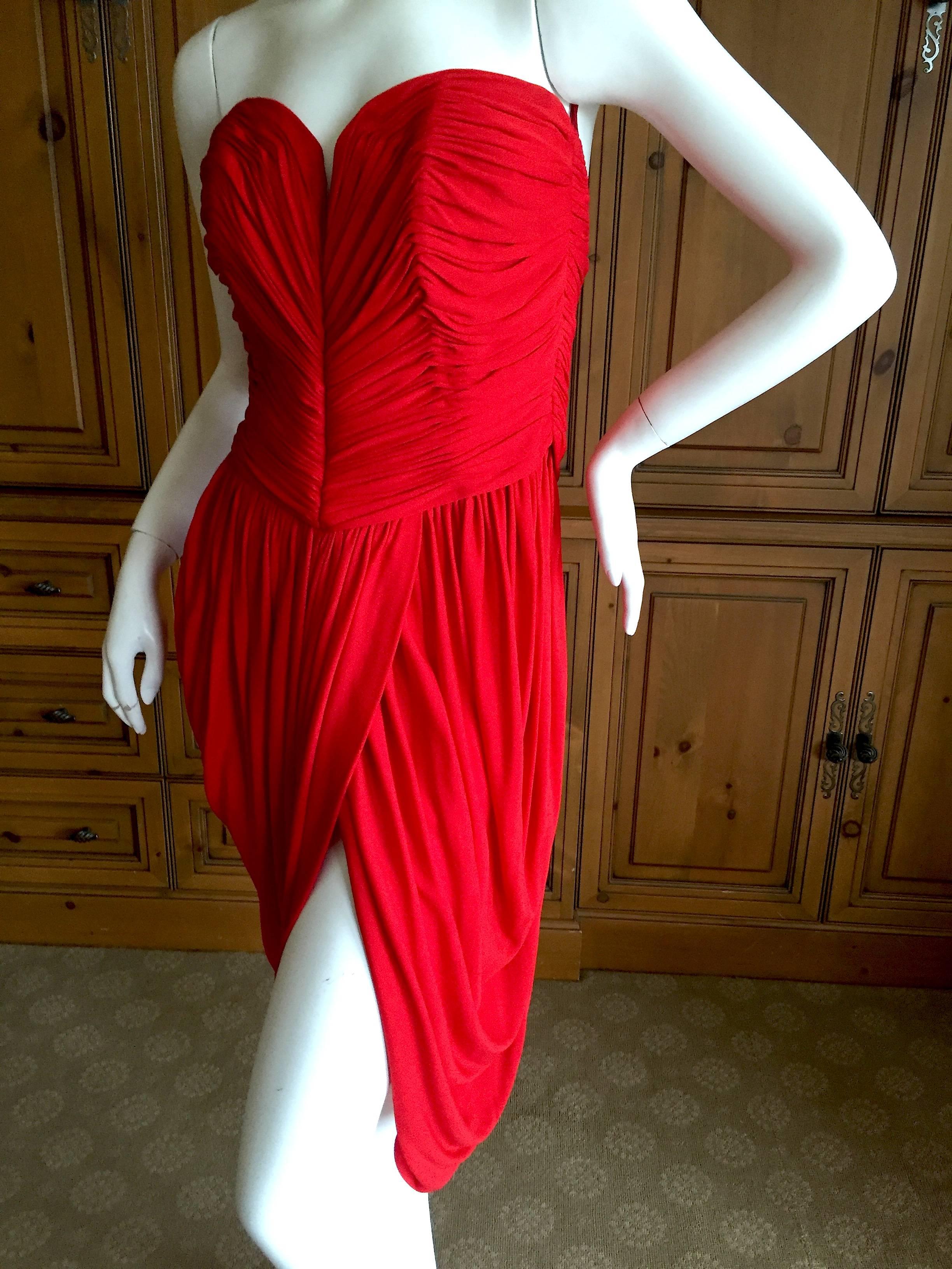Women's Vicky Tiel Paris Sexy Red Cocktail Dress For Sale