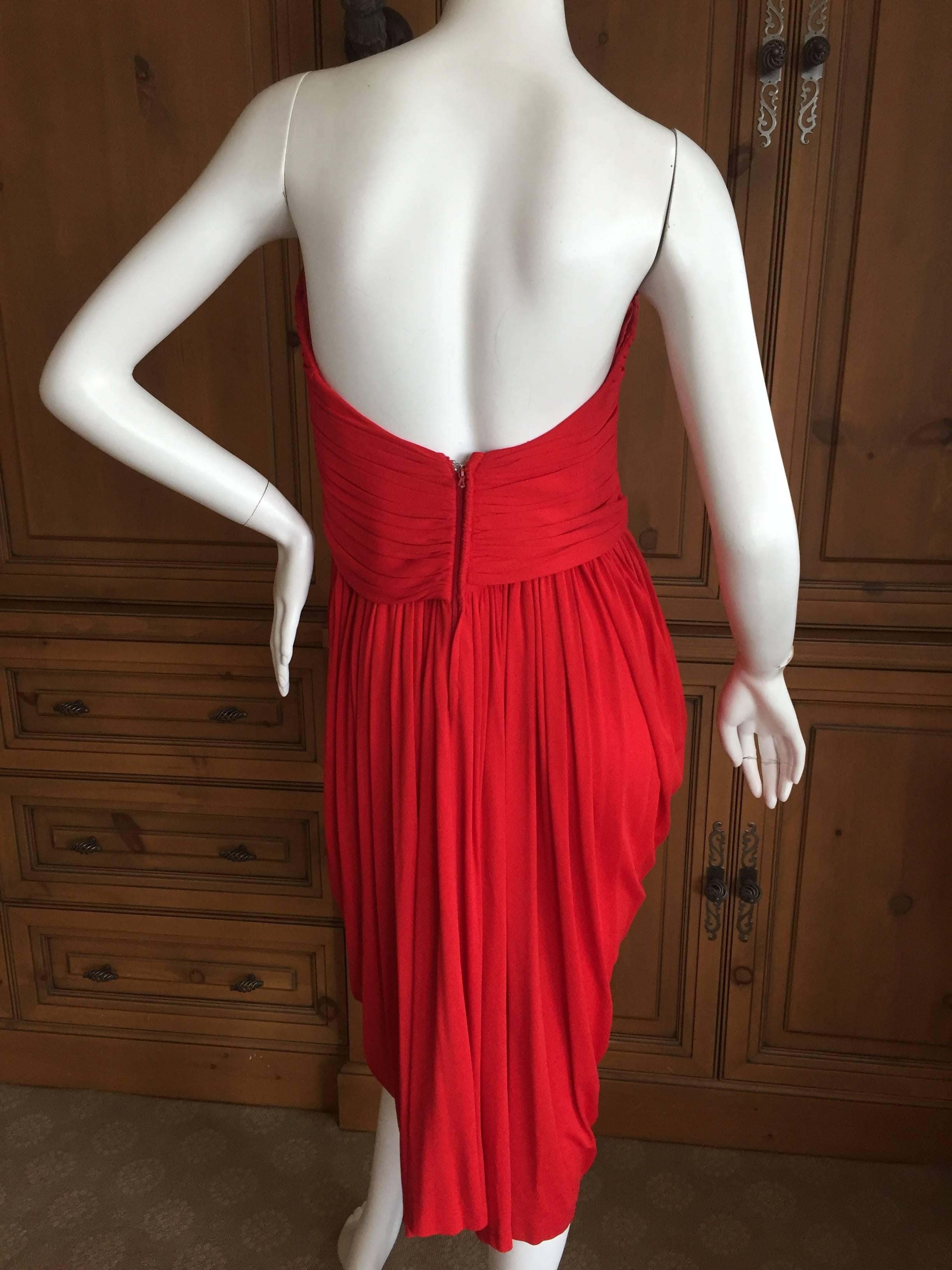 Vicky Tiel Paris Sexy Red Cocktail Dress For Sale 3