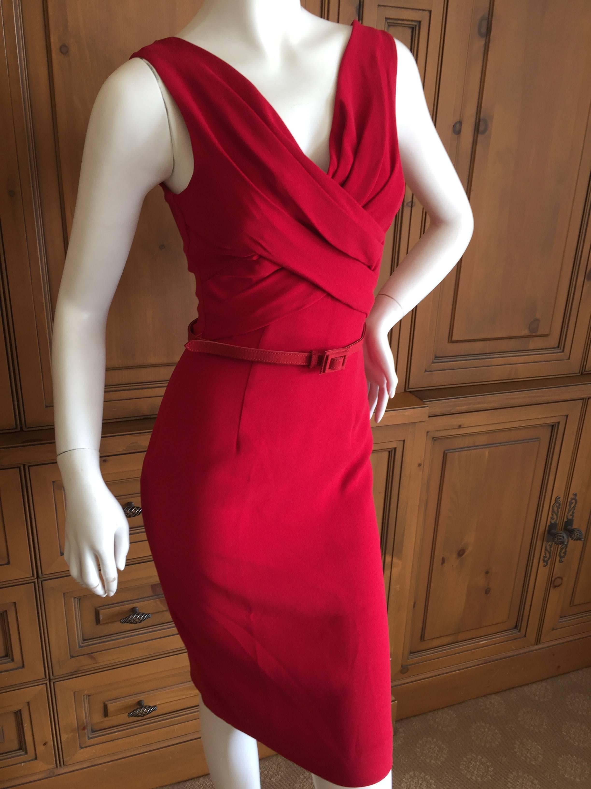 Dior by John Galliano Red Belted Dress 1