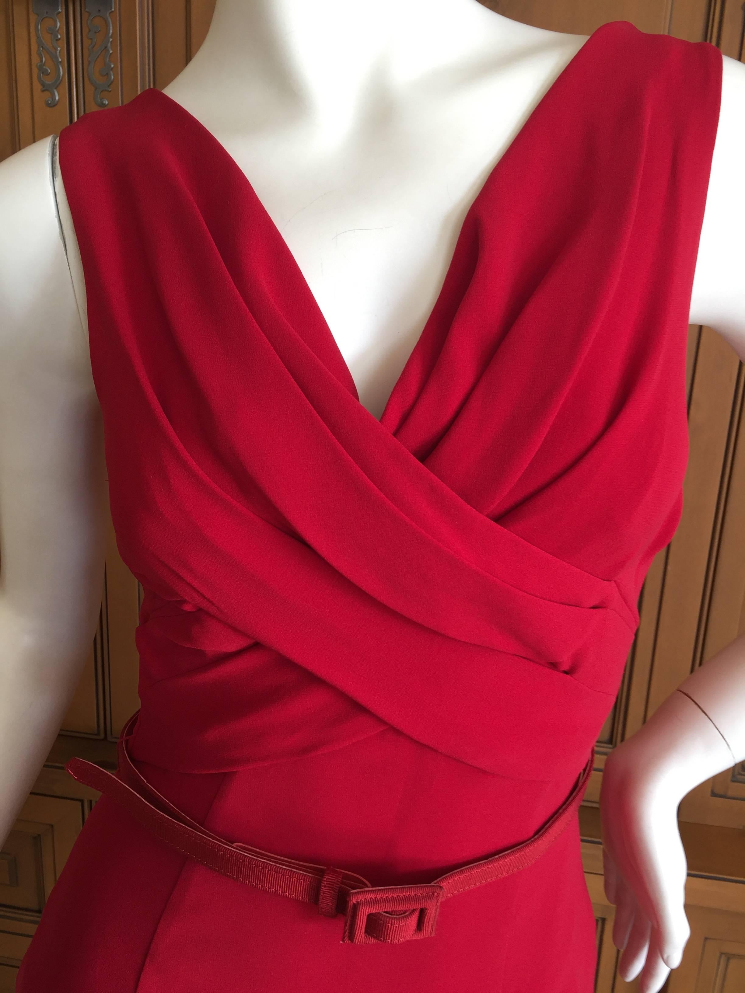 Women's Dior by John Galliano Red Belted Dress