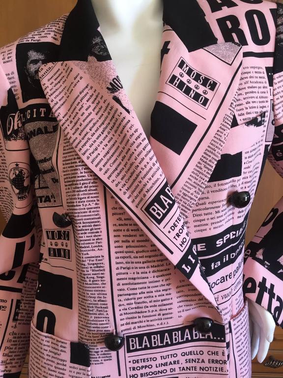 Moschino Couture Newsprint Jacket at 1stDibs