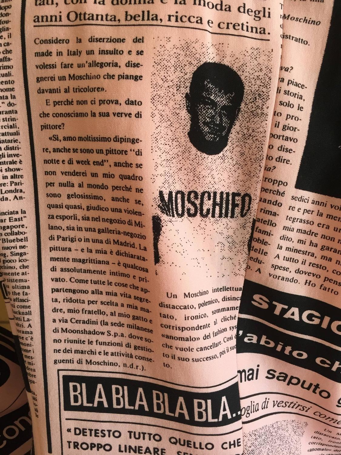 Moschino Couture Newsprint Jacket at 1stdibs