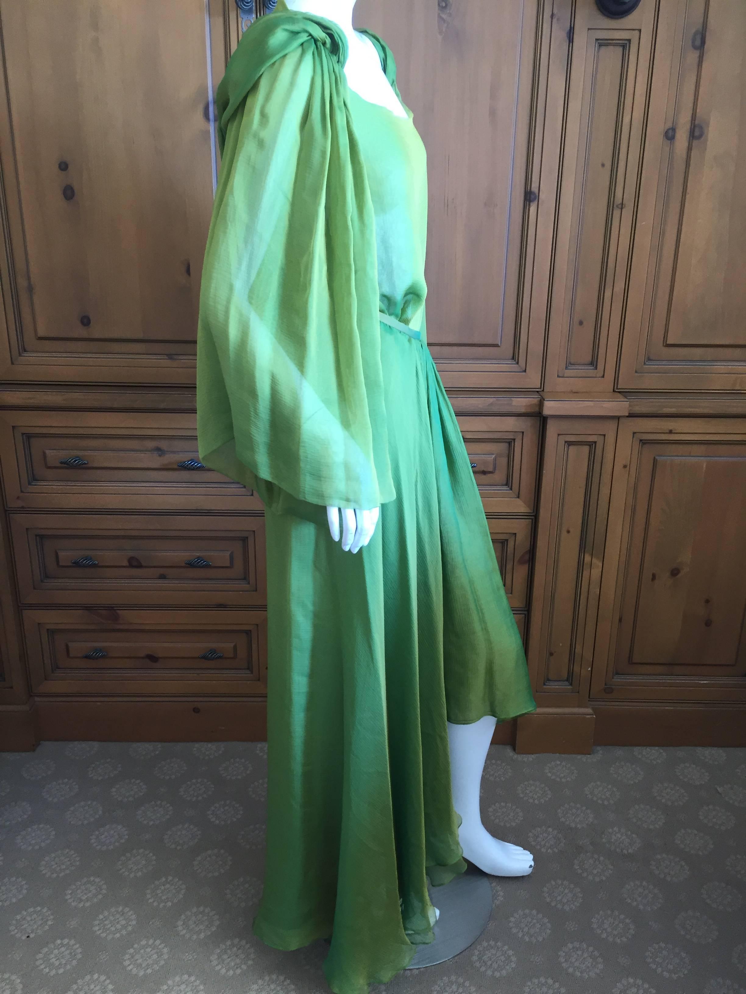 Women's Oscar de la Renta Silk Chiffon Two Piece Dress with Hood