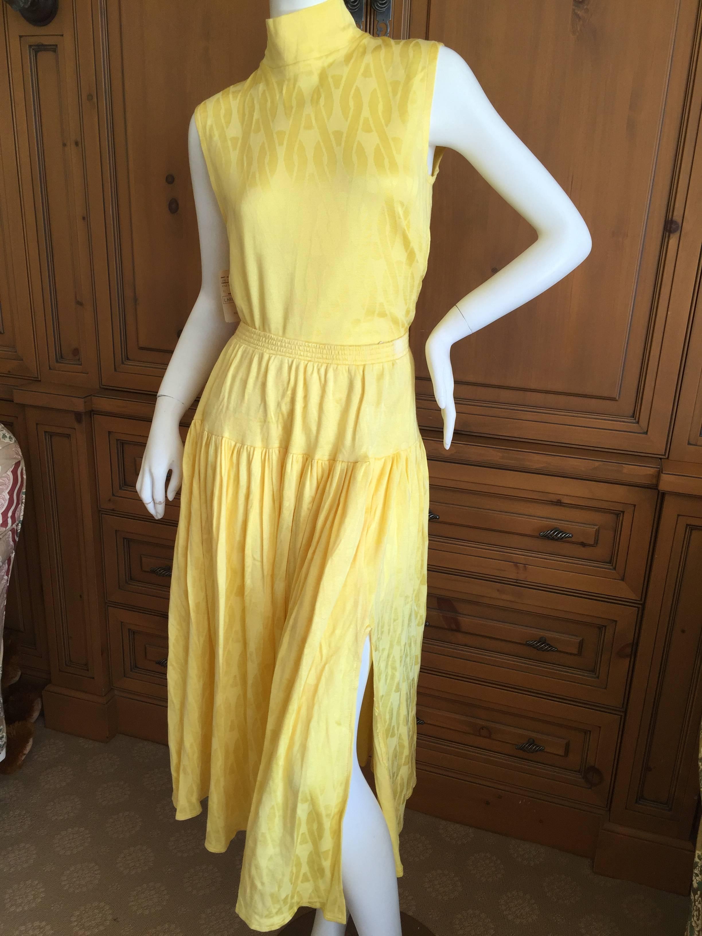 Todd Oldham Jaunty Yellow Dress Set Neiman's Deadstock with Tags In New Condition For Sale In Cloverdale, CA