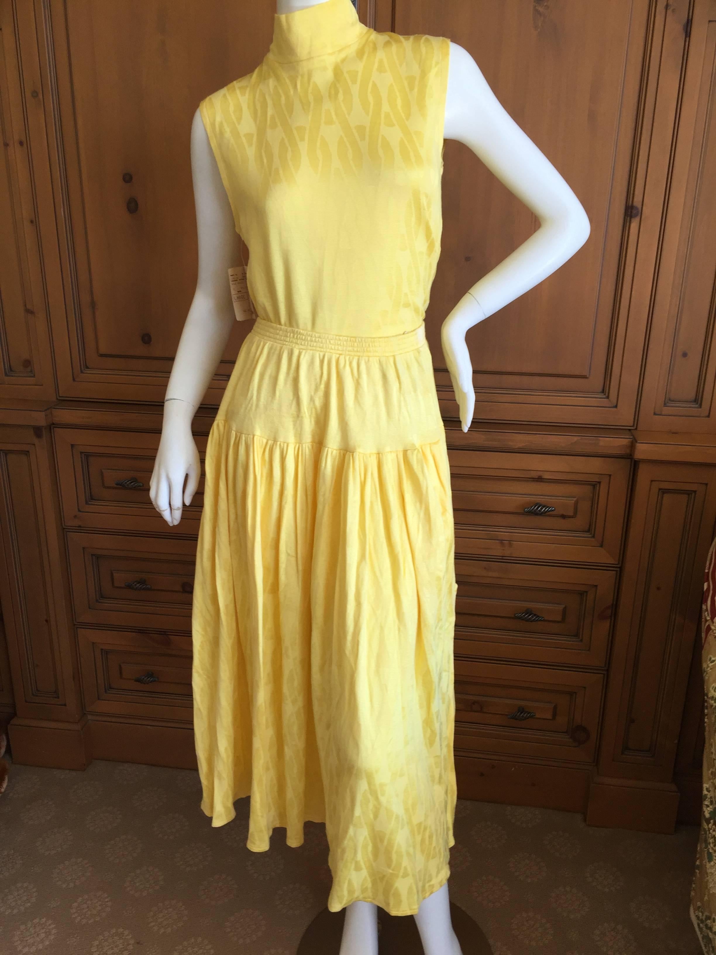 Todd Oldham Jaunty Yellow Dress Set Neiman's Deadstock with Tags For Sale 1