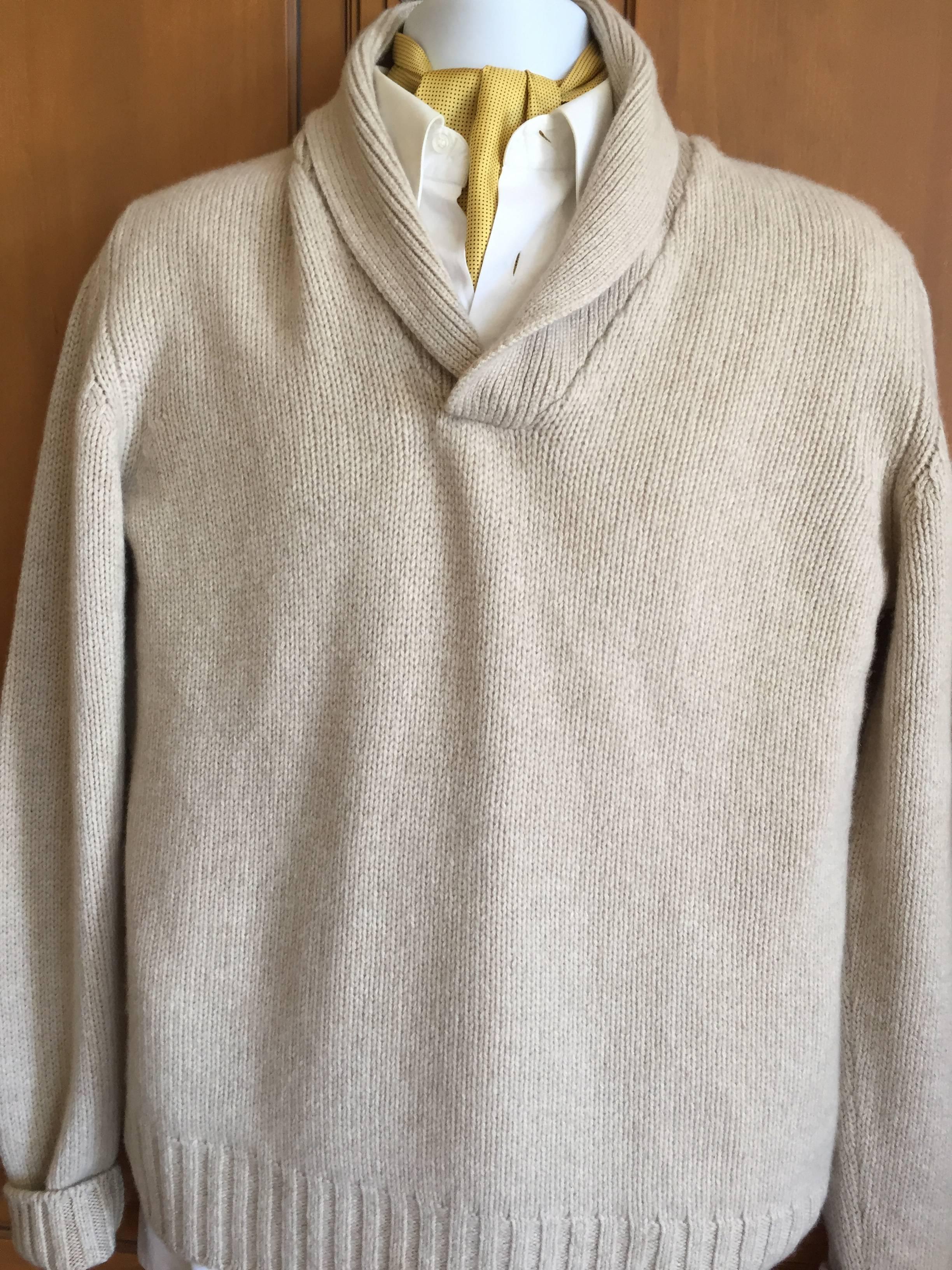 Men's Loro Piana Gentlemans Baby Cashmere Shawl Collar Sweater