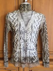 Jean Paul Gautier Men's Tromp l'oeil "Cable Knit Sweater" Mesh Turtleneck
