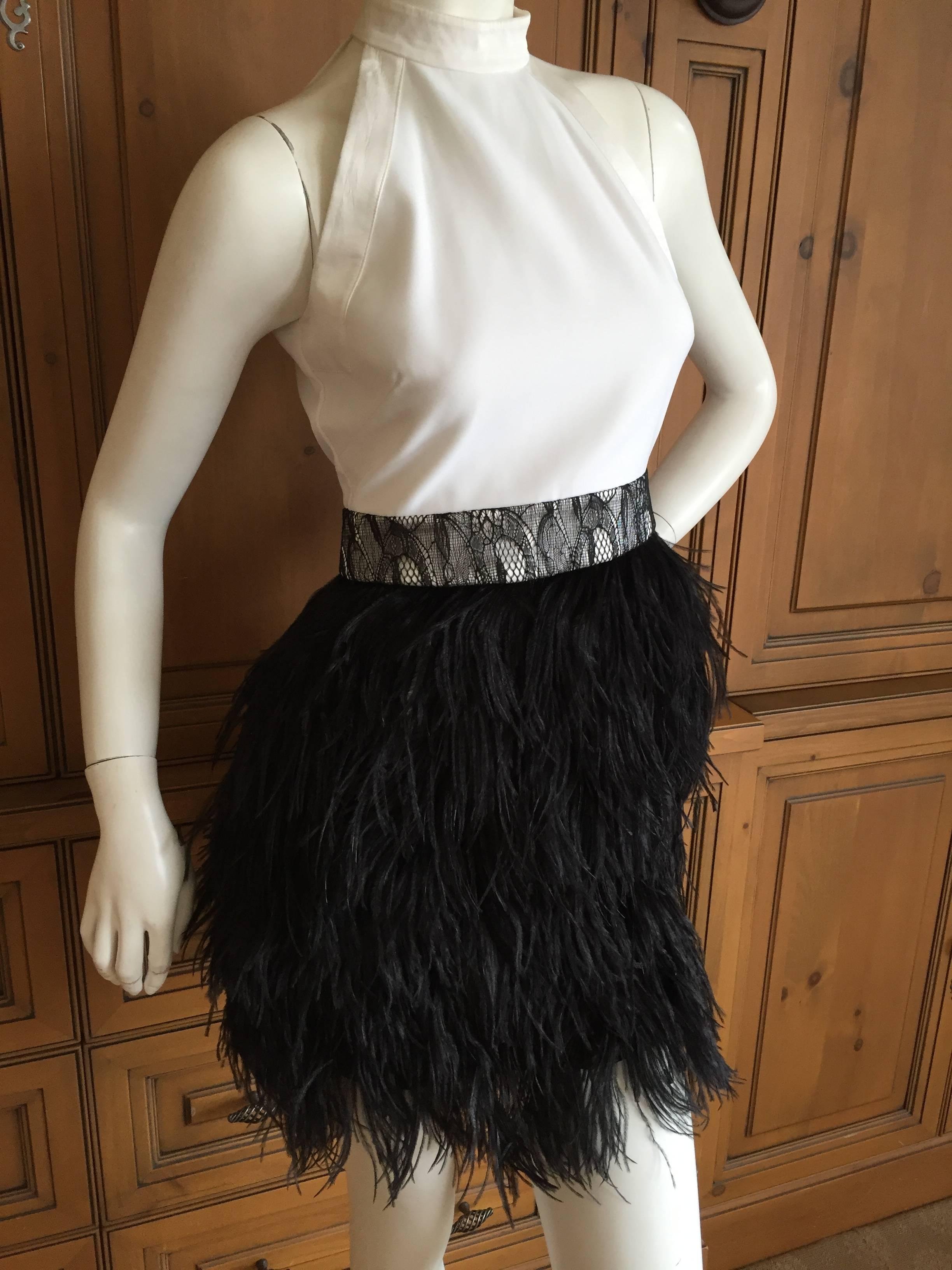 Delightful cocktail dress with feather skirt from Givenchy by Riccardo Tisci 2011.
Size 38 
Bust 35