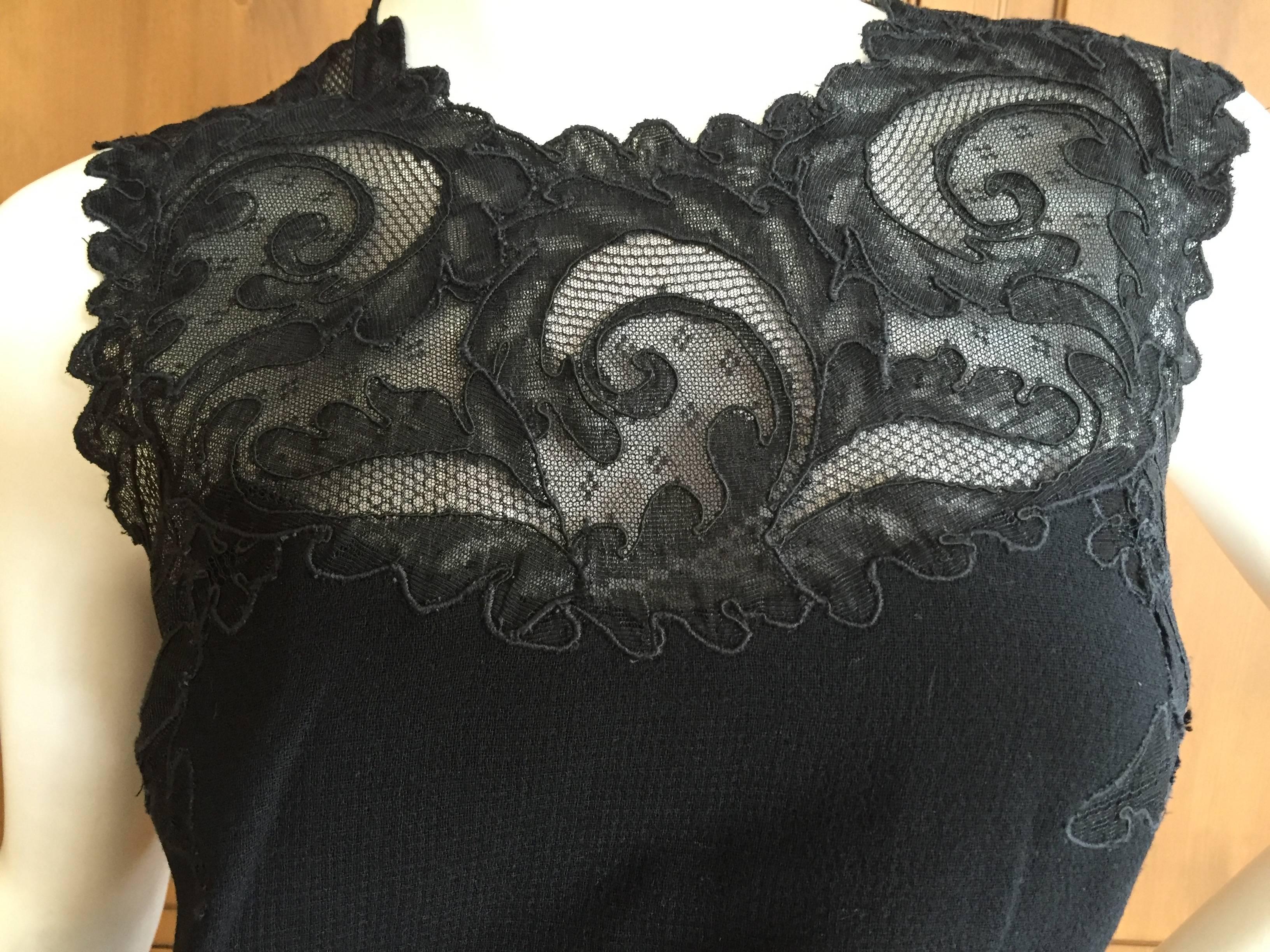 Gianni Versace Couture Lace Accented Little Black Dress For Sale 2