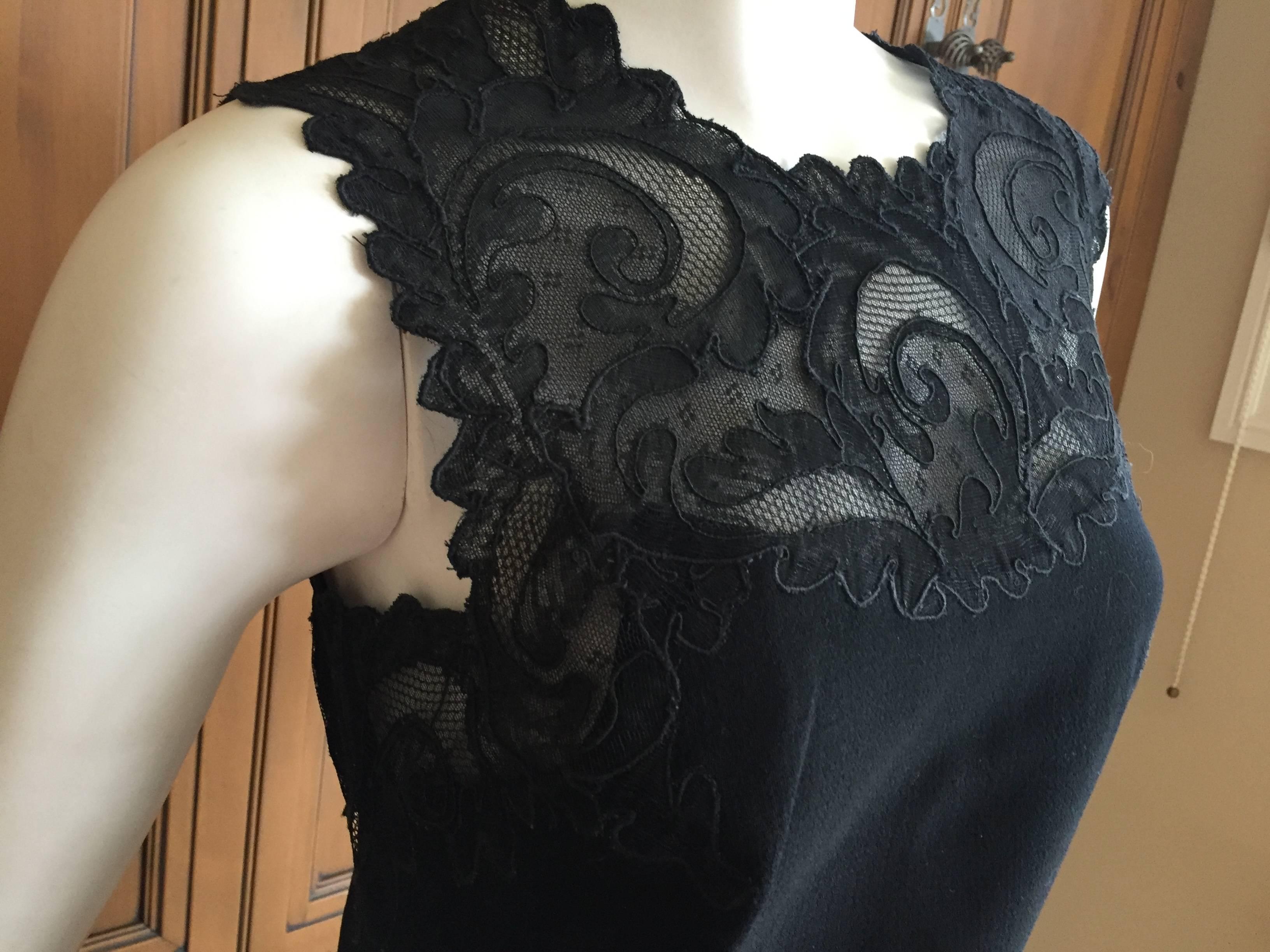 Gianni Versace Couture Lace Accented Little Black Dress For Sale 3