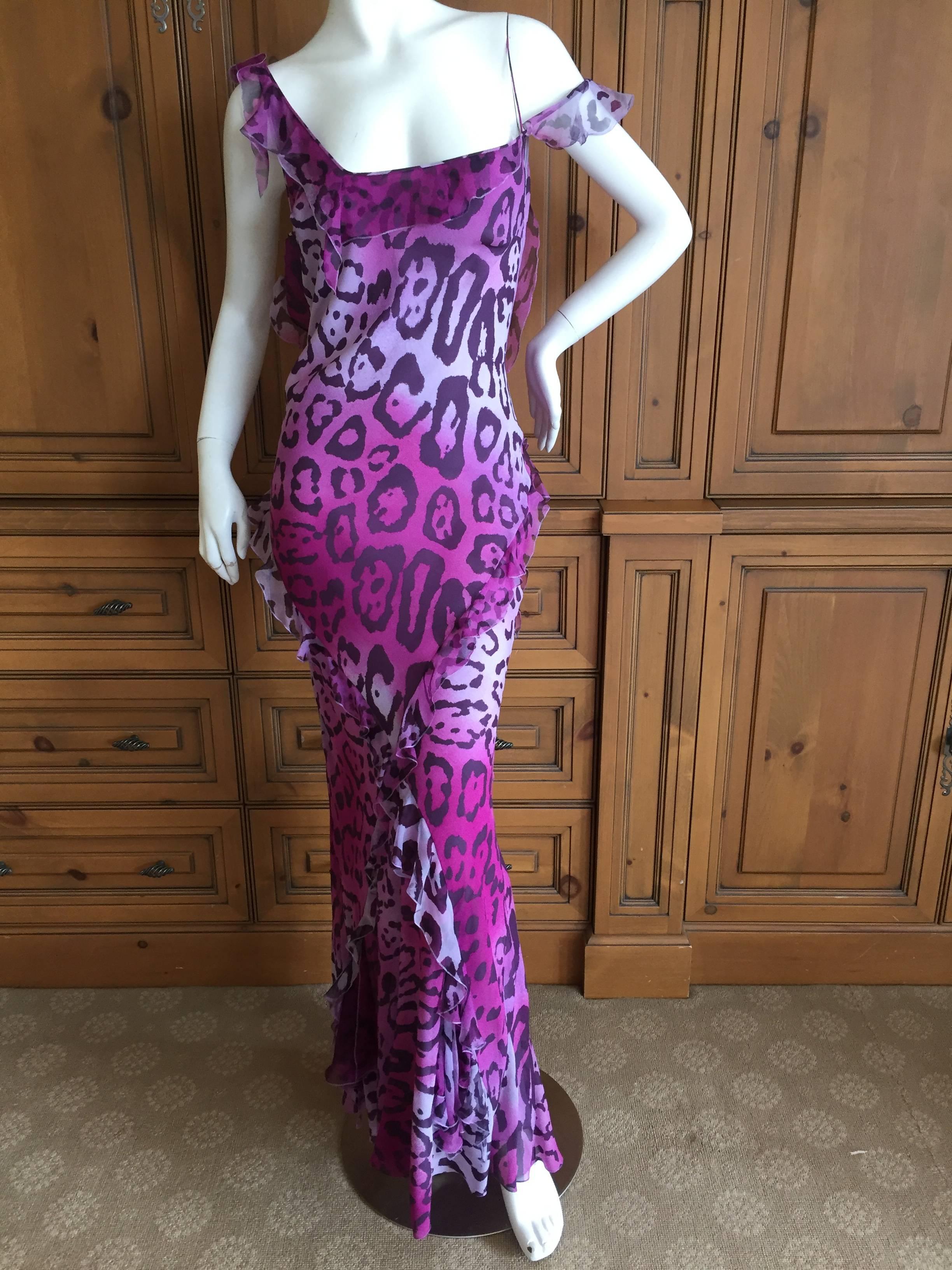 Christian Dior by John Galliano Bias Cut Leopard Dress In Excellent Condition For Sale In Cloverdale, CA