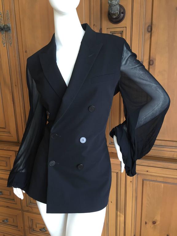 Jean Paul Gaultier 1980's Tuxedo Jacket w. Sheer Poet Sleeves For Sale ...